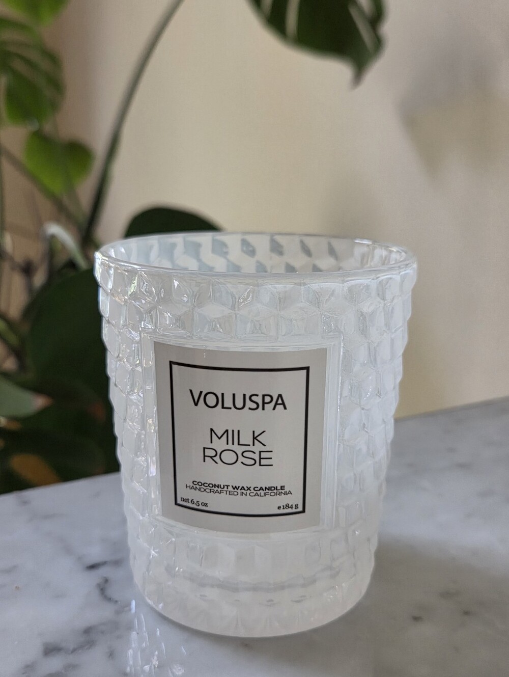 Voluspa Milk Rose Milky White Glass Empty Candle Vessel